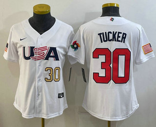 Womens USA Baseball #30 Kyle Tucker Number 2023 White World Classic Stitched Jersey,We sell and wholesale Womens USA Baseball #30 Kyle Tucker Number 2023 White World Classic Stitched Jersey on line form chian!
